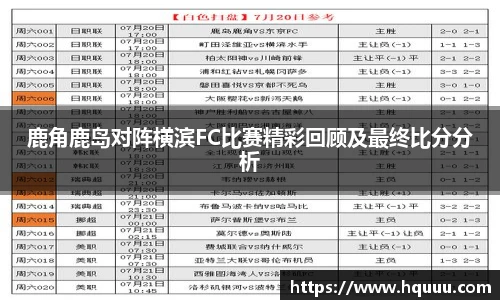 鹿角鹿岛对阵横滨FC比赛精彩回顾及最终比分分析
